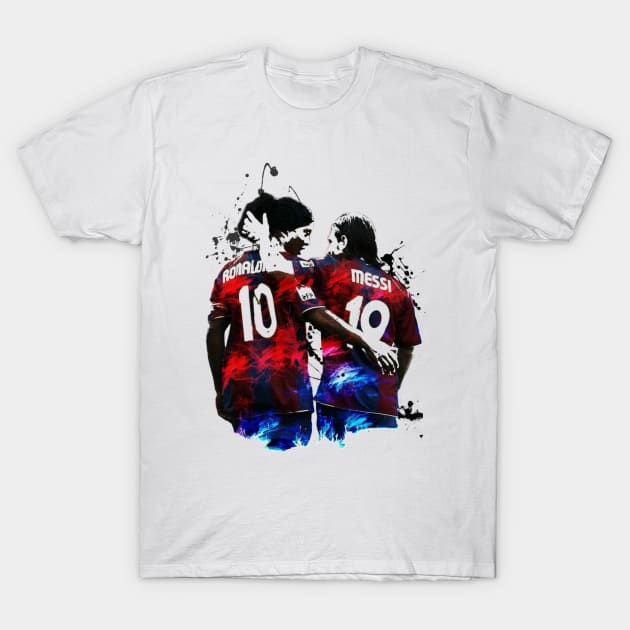 Illustration Messi And Ronaldinho T-Shirt by ivonlionard